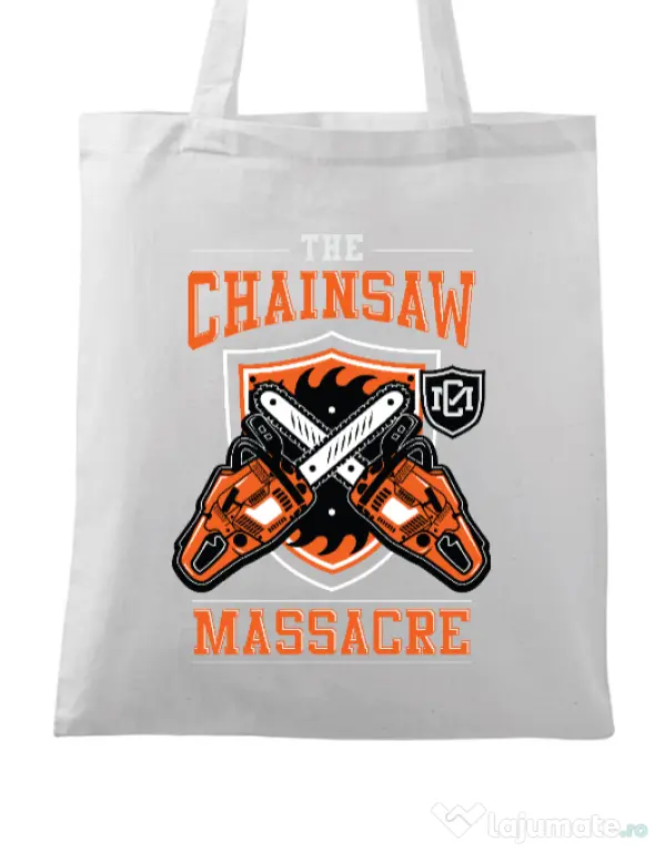 Sacosa din panza The Chainsaw Massacre Alb