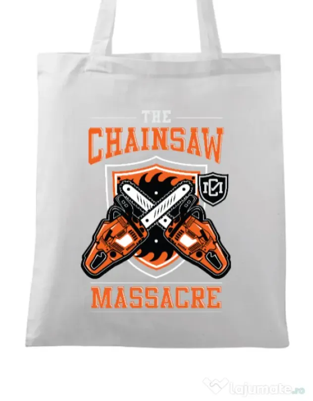 Sacosa din panza The Chainsaw Massacre Alb