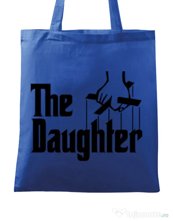 Sacosa din panza The daughter Albastru regal