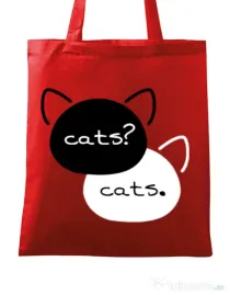 Sacosa din panza The fault in our cats Rosu
