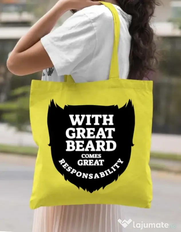 Sacosa din panza The great beard Galben