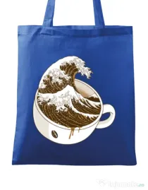 Sacosa din panza The Great Wave off Coffee Albastru regal
