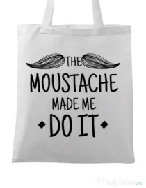 Sacosa din panza The moustache Alb