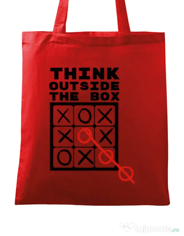 Sacosa din panza Think outside the box Rosu
