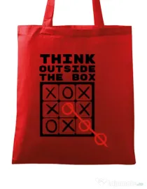 Sacosa din panza Think outside the box Rosu