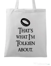 Sacosa din panza Tolkien Alb