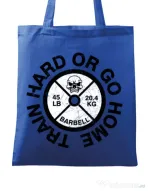 Sacosa din panza Train hard or go home Albastru regal