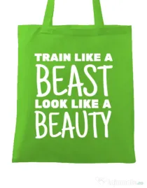 Sacosa din panza Train like a beast Verde mar