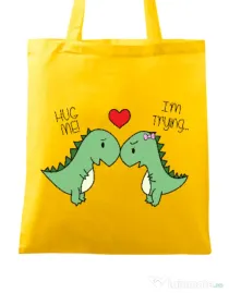 Sacosa din panza Trex love Galben