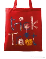 Sacosa din panza Trick or Treat Rosu