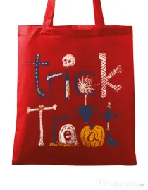 Sacosa din panza Trick or Treat Rosu