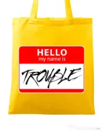 Sacosa din panza Trouble Galben