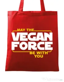 Sacosa din panza Vegan force Rosu