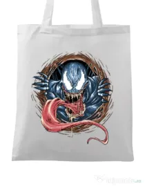 Sacosa din panza Venom rise Alb
