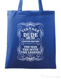 Sacosa din panza Vintage dude Albastru regal