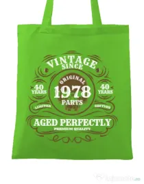 Sacosa din panza Vintage since Verde mar