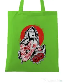 Sacosa din panza Virgin Mary Verde mar