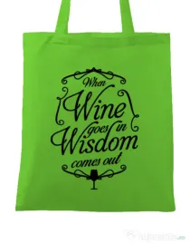 Sacosa din panza Wisdom wine Verde mar