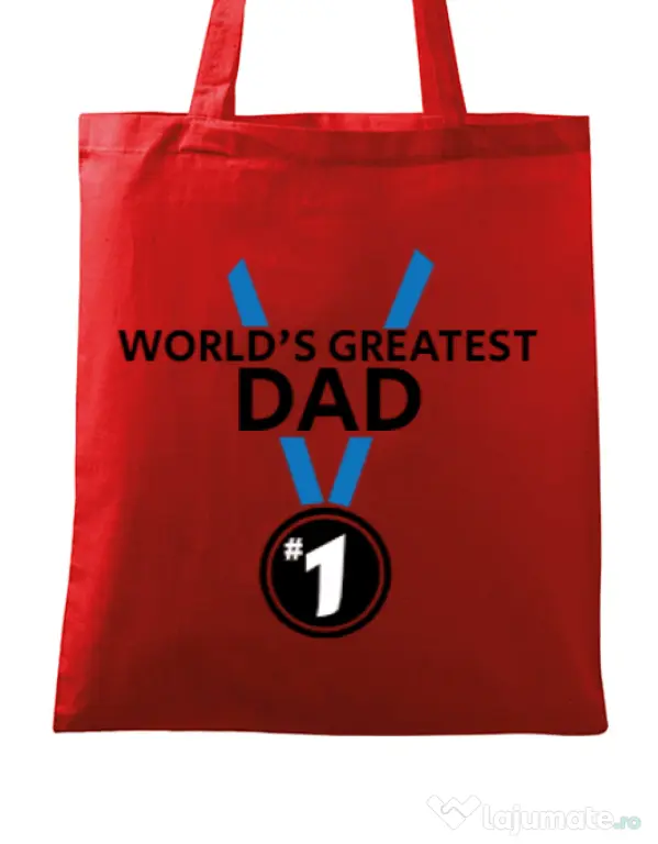 Sacosa din panza World's greatest dad Rosu