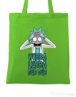 Sacosa din panza Wubba Lubba Dub Dub Verde mar