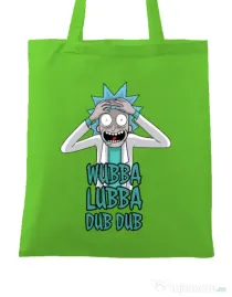 Sacosa din panza Wubba Lubba Dub Dub Verde mar