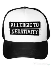Sapca personalizata Allergic to negativity Alb