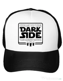 Sapca personalizata Dark side with beer Alb