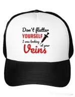Sapca personalizata Don’t flatter yourself Alb
