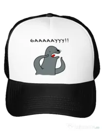Sapca personalizata Funny seal Alb