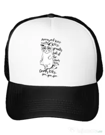 Sapca personalizata Grumpy kitty Alb