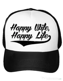 Sapca personalizata Happy life Alb