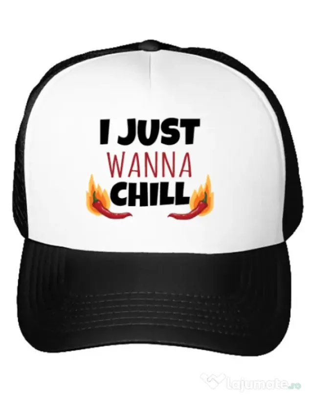 Sapca personalizata I just wanna chill Alb