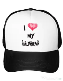 Sapca personalizata I love my girlfriend Alb