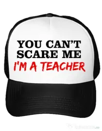 Sapca personalizata I'm a teacher Alb
