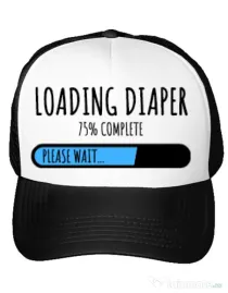 Sapca personalizata Loading diaper Alb