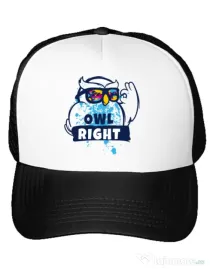 Sapca personalizata Owl right Alb