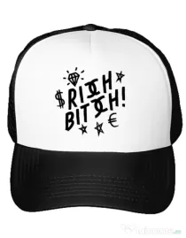 Sapca personalizata Rich bitch Alb