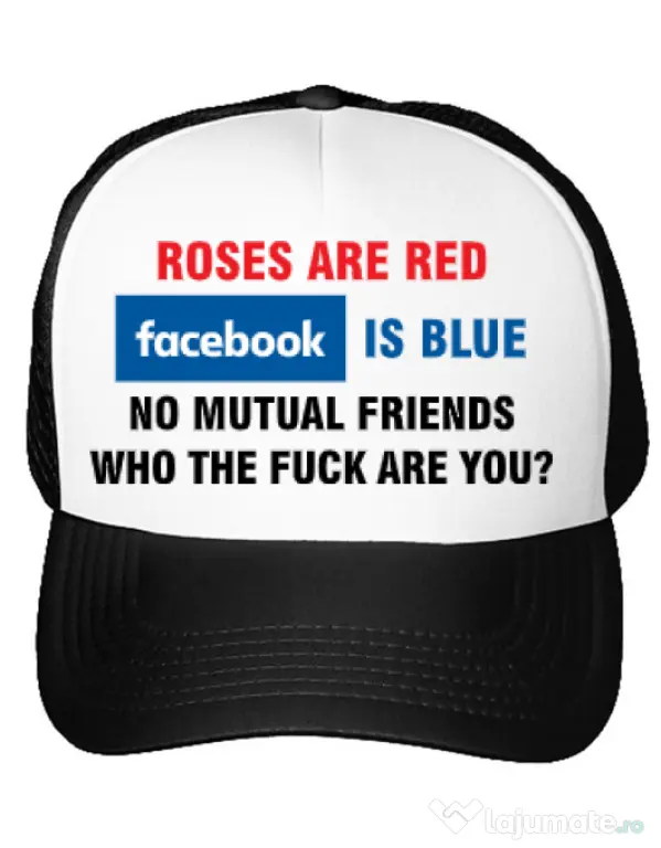 Sapca personalizata Roses are red Alb