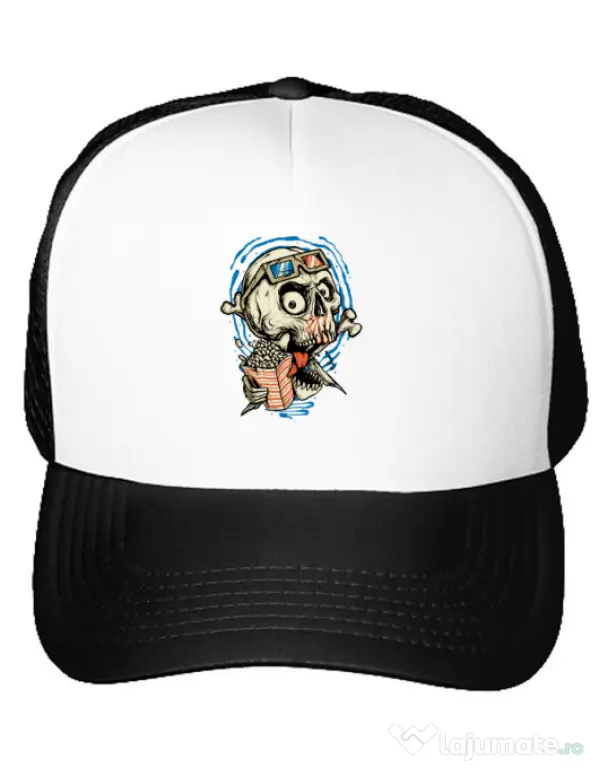 Sapca personalizata Skull Movie Alb