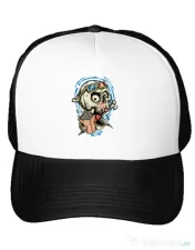 Sapca personalizata Skull Movie Alb