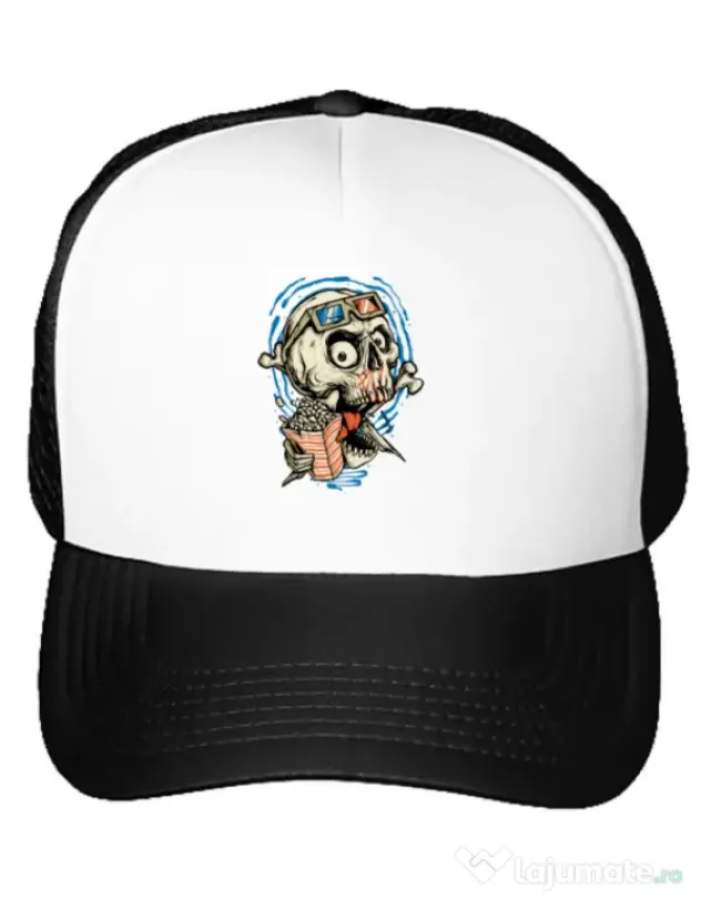 Sapca personalizata Skull Movie Alb