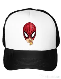 Sapca personalizata Spiderman pizza Alb