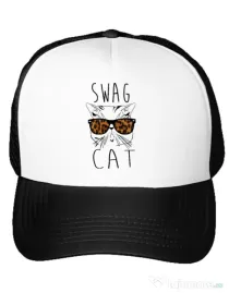 Sapca personalizata Swag cat Alb