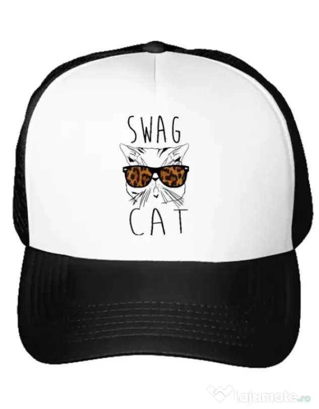 Sapca personalizata Swag cat Alb
