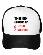 Sapca personalizata Things I am good at Alb
