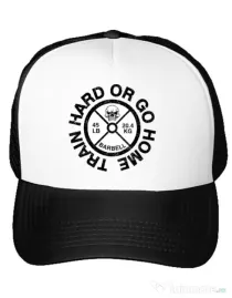 Sapca personalizata Train hard or go home Alb