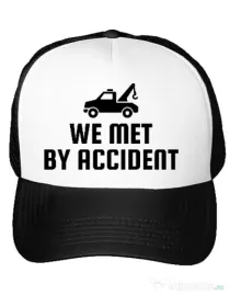 Sapca personalizata We met by accident Alb