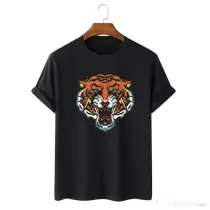 Tricou personalizat negru unisex Flash tiger