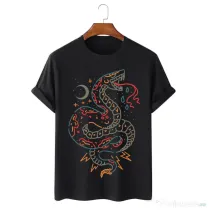 Tricou personalizat negru unisex Snake