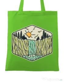 Sacosa din panza Beauty waterfall Verde mar